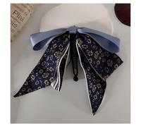 pinze per capelli Fermaglio verticale for capelli con coda di cavallo, sciarpa seta, cactus, accessori for, fermaglio for nodo a farfalla, copricapo fatto a mano(Blue yellow flower)