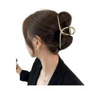 pinze per capelli Forcina for capelli in lega, semplice, con vernice spray, grande, forcina a forma di squalo(Eight-character golden grip 13.5cm)