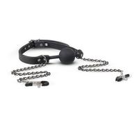 Pinze per Capezzoli con Ball Gag Fetish Fantasy Uniti con Catena