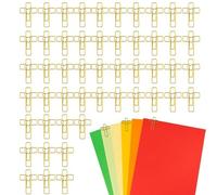 Pinze per carta incrociate | 50 pezzi Pinze dorate a forma di cuore | Graffette decorative fantasia - Per donne uomini insegnanti studenti a casa in ufficio e
