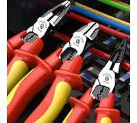 Pinze per elettricisti, pinze isolate a becchi ad ago da 1000 V per filo di rame, ferro e acciaio per tagliare fino a 3,5 mm (8 "naso appuntito) (8" naso appuntito)
