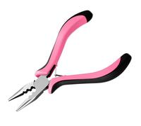 Pinze per extension per capelli a 3 fori, per micro nanoring, extension per capelli, mini anelli, accessori per bonding rosa per parrucchieri e extension fai da te