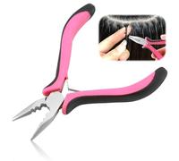 Pinze per Extension per Capelli, a 3 Fori, Rosa, Mini Pinza Professionale per Estensioni di Capelli in Acciaio Inossidabile Antiruggine, Strumento Multifunzionale per Applicazione e Rimozione