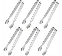 Pinze per ghiaccio per cubetti di zucchero, mini pinze da portata in acciaio inossidabile, pinze per antipasti, piccole pinze da cucina per tè e caffè bar (6 pezzi)