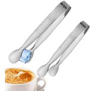 Pinze per ghiaccio, pinze per ghiaccio per congelatore, 2 pezzi, in acciaio | Piccola pinza per barman, per la casa, il tè, gli amanti del caffè, panetteria, ristorante, vassoio della stazione