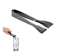 Pinze per ghiaccio, pinzette da in acciaio inossidabile addensato Pinze per zucchero multiuso Prevengono lo scivolamento Pinzette alimenti zucchero domestica Bar Dessert Feste e (Placcato nero)