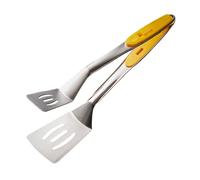 Pinze per griglia e spatola combinate | Pinze per barbecue bloccabili 2 in 1 in acciaio inossidabile, strumento di restituzione del cibo in metallo durevole per la cottura del pesce alla bistecca