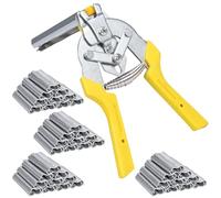Pinze per il fissaggio del filo di tipo E, pinza di fissaggio rapida con chiodi da 2400 m, per riparare e fissare gabbie di pollo, conigli e recinzioni per pollame, strumento manuale (giallo) (giallo)