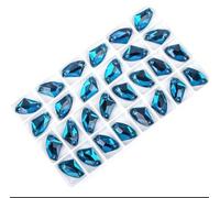 Pinze per la sigillatura dei profumi, Pietre cucite Strass a dorso piatto Cristalli da cucire Gemme artigianali Strass in vetro for accessori for vestiti(Sky Blue,9x14mm 48Pcs)