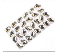 Pinze per la sigillatura dei profumi, Pietre cucite Strass a dorso piatto Cristalli da cucire Gemme artigianali Strass in vetro for accessori for vestiti(Gold,12x19mm 28Pcs)