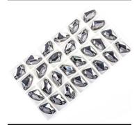 Pinze per la sigillatura dei profumi, Pietre cucite Strass a dorso piatto Cristalli da cucire Gemme artigianali Strass in vetro for accessori for vestiti(Silver,12x19mm 28Pcs)