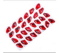 Pinze per la sigillatura dei profumi, Pietre cucite Strass a dorso piatto Cristalli da cucire Gemme artigianali Strass in vetro for accessori for vestiti(Red,9x14mm 48Pcs)