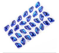 Pinze per la sigillatura dei profumi, Pietre cucite Strass a dorso piatto Cristalli da cucire Gemme artigianali Strass in vetro for accessori for vestiti(Blue,12x19mm 28Pcs)
