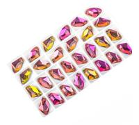 Pinze per la sigillatura dei profumi, Pietre cucite Strass a dorso piatto Cristalli da cucire Gemme artigianali Strass in vetro for accessori for vestiti(Ab Color,12x19mm 28Pcs)