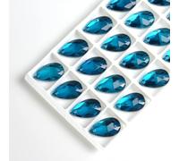 Pinze per la sigillatura dei profumi, Strass da cucire gocce d'acqua retro piatto pietra da cucire 2 fori cristallo di vetro for accessori fai da te for abiti da sposa(Blue,16x25mm 15pcs)