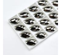 Pinze per la sigillatura dei profumi, Strass da cucire gocce d'acqua retro piatto pietra da cucire 2 fori cristallo di vetro for accessori fai da te for abiti da sposa(Silver,13x22mm 20pcs)