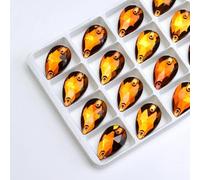 Pinze per la sigillatura dei profumi, Strass da cucire gocce d'acqua retro piatto pietra da cucire 2 fori cristallo di vetro for accessori fai da te for abiti da sposa(Orange,7x12mm 72pcs)