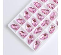 Pinze per la sigillatura dei profumi, Strass da cucire gocce d'acqua retro piatto pietra da cucire 2 fori cristallo di vetro for accessori fai da te for abiti da sposa(Pink,13x22mm 20pcs)