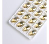 Pinze per la sigillatura dei profumi, Strass da cucire gocce d'acqua retro piatto pietra da cucire 2 fori cristallo di vetro for accessori fai da te for abiti da sposa(Gold,17x28mm 12pcs)