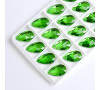 Pinze per la sigillatura dei profumi, Strass da cucire gocce d'acqua retro piatto pietra da cucire 2 fori cristallo di vetro for accessori fai da te for abiti da sposa(Green,10x14mm 36pcs)