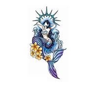 Pinze per la sigillatura dei profumi, tatuaggi temporanei, 1 foglio adesivo for tatuaggio temporaneo sirena Shanhai Jing, modello grande, tatuaggio finto sulla vita del braccio del fiore