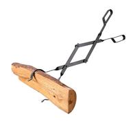 Pinze per legna da ardere, per tronchi spessi, acciaio inossidabile e gomma, strumenti per stufa a legna antiruggine per spostarsi in modo sicuro, ideale per bracieri e falò, 38,1 x 44,5 x 14 cm/6,3 x