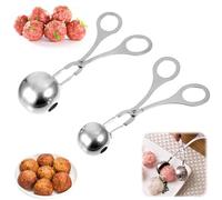 Pinze per Melone Paletta per Cupcake Cucchiai per Polpette Antiaderenti Cucchiaio per Polpette in Acciaio Inossidabile è Adatto Per Fare Il Gelato Anguria Lo Scoop di Patate E Scoop di Polpette 2*PCS