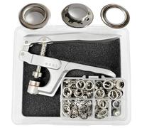 Pinze per occhielli da 10 mm, set di occhielli con strumento, strumento di regolazione con occhielli argentati, per lacci, vestiti, zaino, pelle di scarpe, pubblicità esterna, beccucci