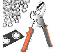 Pinze per Occhielli per Teloni e Tessuti - Set di Occhiellatrice per Teloni Professionali con 300 Occhielli (Ø 6 mm), Occhiellatrice Manuale con Magneti per Occhielli in Acciaio