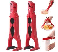 Pinze per piastre riscaldanti 2 pezzi Clip per supporto ciotola antiscottatura a doppia testa 3 in 1 con apribottiglie Pinze per per piastre riscaldanti in silicone antiscivolo per cucina.