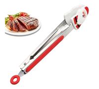 Pinze per serviste, pinze per alimenti in acciaio inossidabile - Infradito da chef in acciaio inossidabile di stile natalizio,Clip da bistecca a tema natalizio a caldo da 9 pollici per