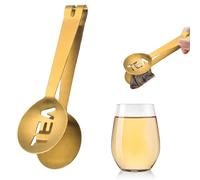 Pinze per spremere bustine di tè, colino e cucchiaio in acciaio inox, mini clip per zucchero, strumento multiuso da cucina e bar per cubetti di ghiaccio, fette di limone e altro (ottone)