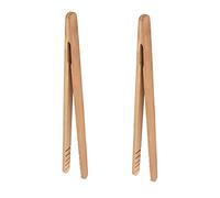 Pinze per toast in bambù, 17,8 cm, mini pinze da cucina in legno con design antiscivolo, ideali per servire cibo/tostapane/pane e sottaceti/zucchero/barbecue, piccole pinze da cucina multiuso per