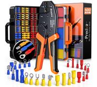 Pinze Piegatrici 600 Pezzi Pinza Crimpatrice (490 Connettori Isolati 110 Guaina