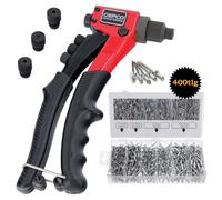 Pinze Professionali per Rivetti con Set di Rivetti a Strappo 400 Pezzi