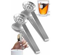 Pinze spremiagrumi in acciaio inox, confezione da 2, efficace strumento per il tè per una facile estrazione, colino e parti solide, ideale per foglie sfuse e tè in sacchi, niente più dita bruciate