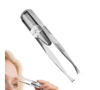 Pinzetta Per Sopracciglia Con Luce - Pinzetta Illuminata Con Punta Obliqua In Acciaio Inossidabile, Strumento Di Precisione Per La Depilazione Del Viso, Accessorio Per La Toelettatura Del Trucco