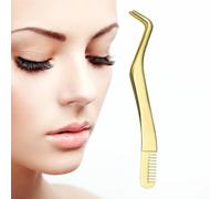 Pinzetta Punta Ricurva - Pinzetta Extension Ciglia Finte, Pinzetta Obliqua Per Uomo | Comode Pinzette Curve, Pinzetta Extension Ciglia In Acciaio Inossidabile, Applicatore Ciglia Finte