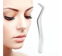 Pinzetta Punta Ricurva, Pinzetta Extension Ciglia In Acciaio Inossidabile, Pinzetta Extension Ciglia Finte, Comode Pinzette Curve, Applicatore Ciglia Finte, Pinzetta Obliqua per Uomo