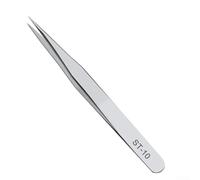 Pinzette antistatiche in acciaio anti-magnetico con computer e punta dritta per elettronica per riparazione e manutenzione mobile del telefono, ESD curvo (ST-10)