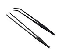 Pinzette curve per acquario, 38,1 cm, in acciaio inossidabile, con rivestimento anti-carbonizzazione e carbonizzazione, antiruggine e rettili lunghi, per piante acquatiche, ragni, serpenti e