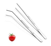 Pinzette da cucina, 2 pezzi, 30,5 cm, extra lunghe, in acciaio inox, resistenti, per chef, servire cibo, grill, cucina, pasta, insalata, barbecue (argentate)