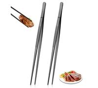 Pinzette da cucina con punte seghettate di precisione,Barbecue Pinzette da Cucina,Pinze Cucina in Acciaio Inossidabile,Acciaio Inossidabile Pinze da Cucina,per Chef,Bistecche,Barbecue,Cucinare(nero)