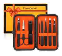 Pinzette di precisione per sopracciglia, set di pinzette in acciaio inox - nero - set di pinzette per sopracciglia, pinzette e tagliaunghie, set da 9 pezzi con valigetta da viaggio strumenti di