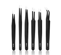 Pinzette in acciaio inossidabile Strumenti di manutenzione Pinzette dritte curve di precisione industriale Strumenti di riparazione(ESD-12)