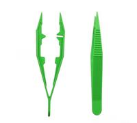 Pinzette in plastica per bambini, 11 cm, per la creazione di gioielli fai da te e l'ordinamento di piccoli oggetti, morsetti portatili leggeri per arte dei bambini (verde)