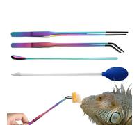 Pinzette per acquario con punte in gomma, pinze per l'alimentazione dei rettili per uso terrario, forniture professionali per gechi e lucertole, strumento di presa comoda per una manipolazione precisa