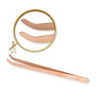 Pinzette per decapaggio in rame, curve, lunghe, non magnetiche, per la creazione di gioielli, hobby e creatività, idee regalo, 22 cm PTL®