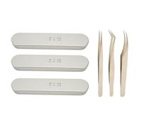 Pinzette per extension ciglia Applicatore per ciglia a punta fine in acciaio inossidabile ad alta precisione per uso professionale in salone e bellezza domestica Set 3 pezzi