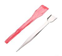 Pinzette per gioielli in acciaio inossidabile con punta pala per gemme, perline, cristalli e piccole parti, strumento di raccolta da 160 mm, antiscivolo scanalato T